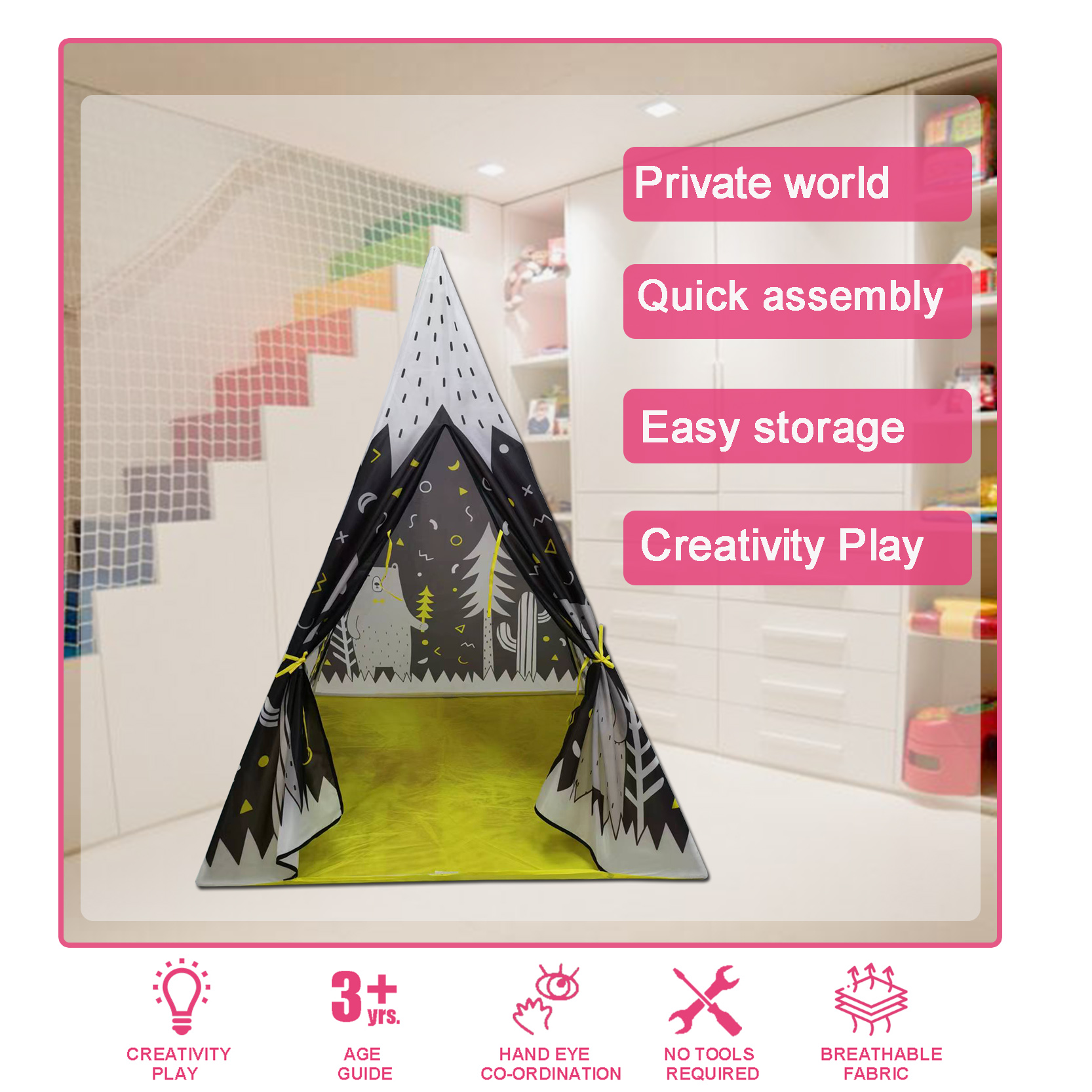 night forest play teepee