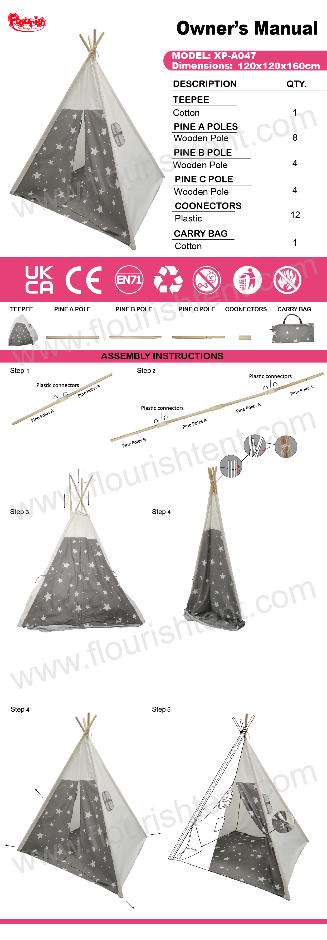 cotton canvas kids teepee