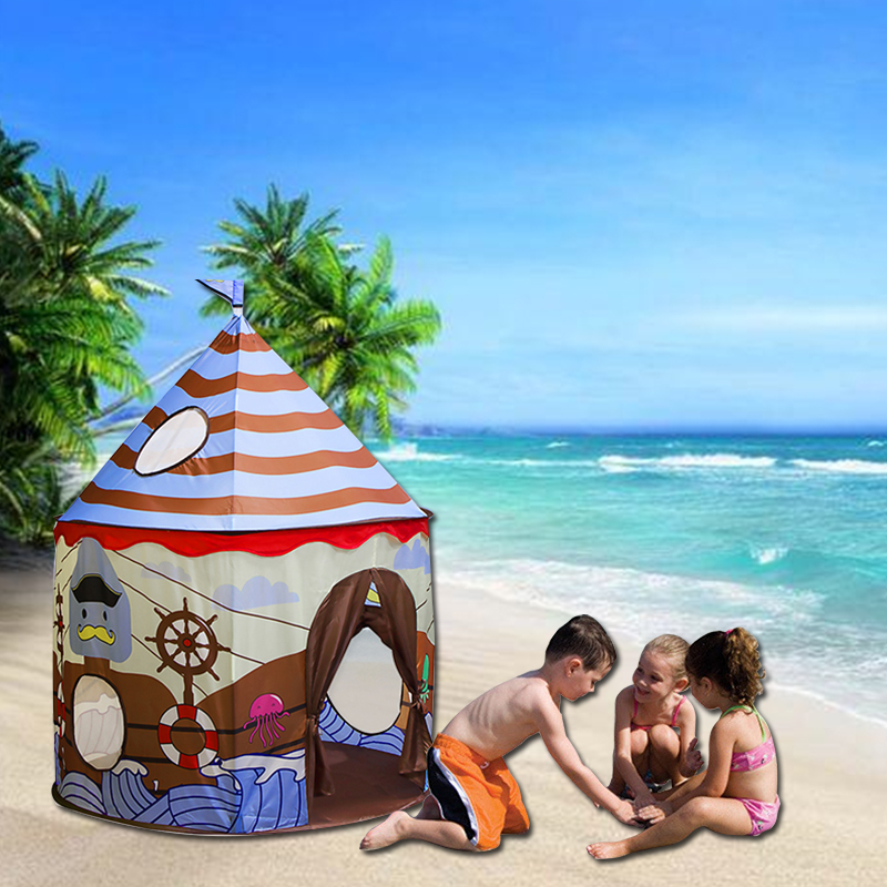Pirate Ship Theme Easy Folding Pop Up Kids Castle Play Tent Use For Indoor and Outdoor