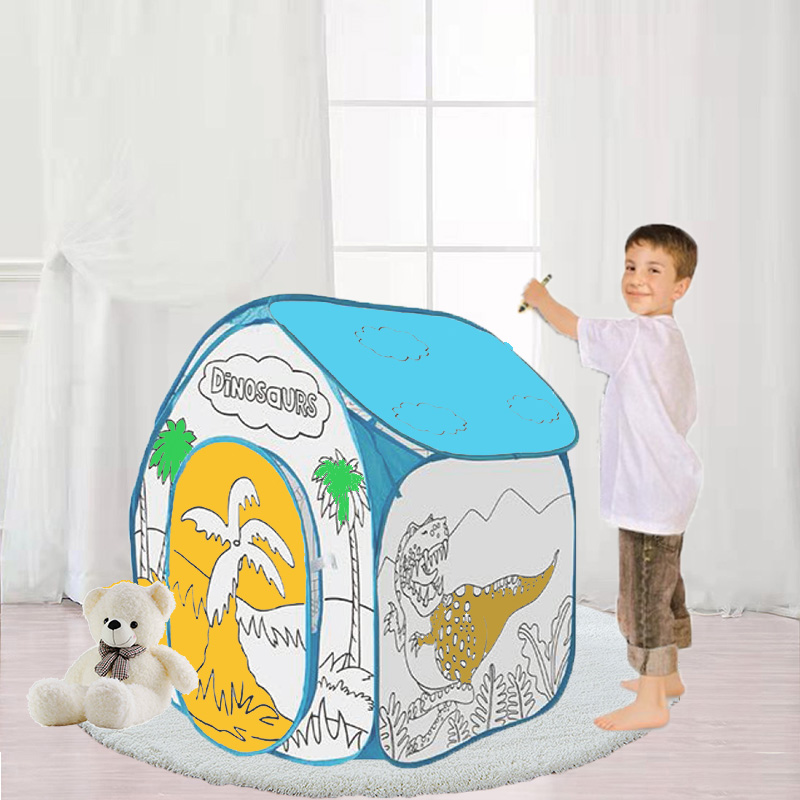 DIY painting dinosaurs tent