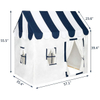Black Stripe Canvas Cotton Cover Wooden Pole Kids Play House Tent