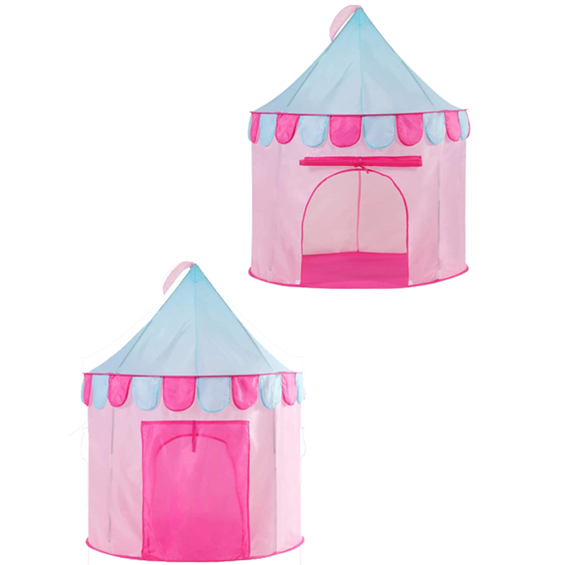 3 in 1 Pink Kids Foldable Indoor Pop Up Play Tent 3pc Combo Set Castle Play House Child Toy Tents