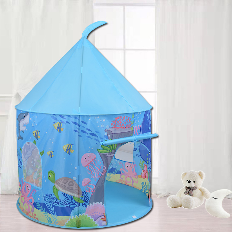 Ocean Kids Castle Tent With Portable Carry Bag Use Home Yard Easy Assemble