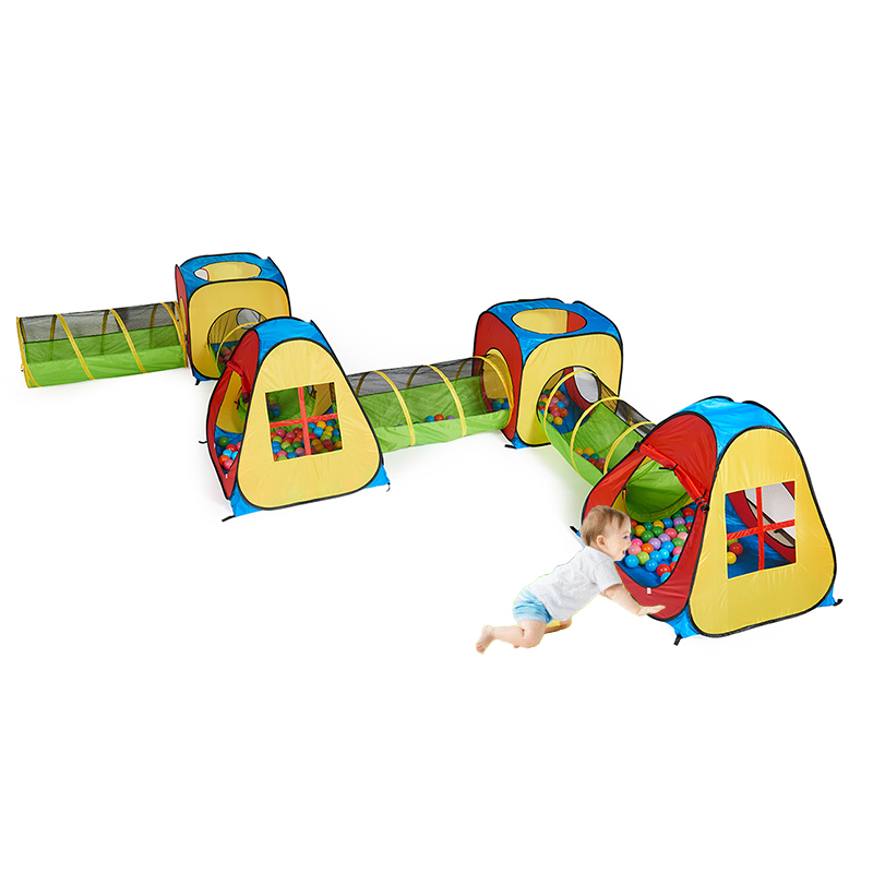 Kids 8 in 1 Play Tent Include Ball Pit Crawl Tunnel Use For Outdoor Indoor