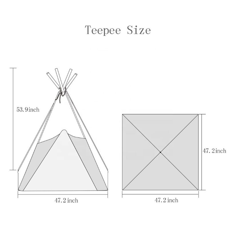 Black stripe kids teepee 