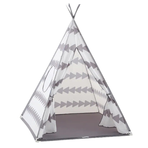 Sweet Grey Teepee Tent With Round Mesh Window