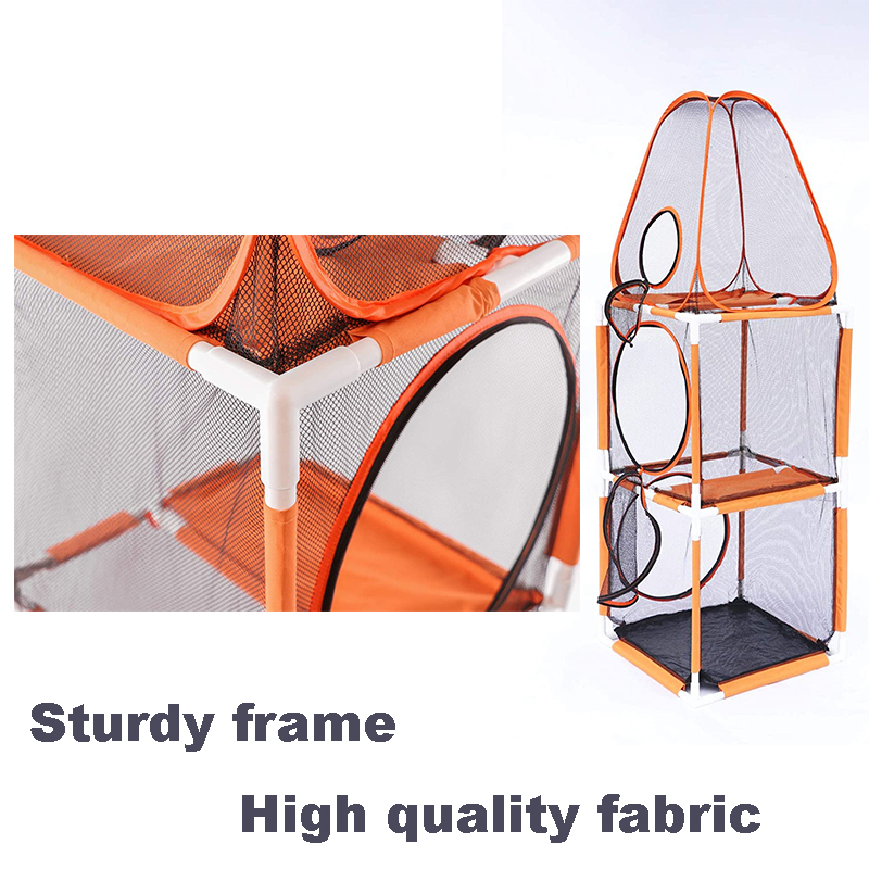 Outdoor Cat Enclosures Cage Tent Pet Play House 3 Levels of Jumping Tower Hexagon Tent With 1 Tunne