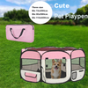 Large Pop Up Open Portable Pink Foldable Dog Playpen with Carrying Bag 