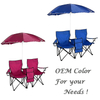 Portable Folding Outdoor Picnic Camping Chairs with Umbrella and Table Cooler