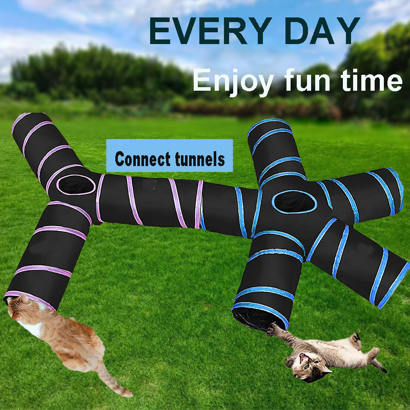 Nice Cat Tunnel Tube 5 Way Tunnels ，Hot Sales Cat Funnel Toys, pet play tunnel for Cat Kitty Small Animal