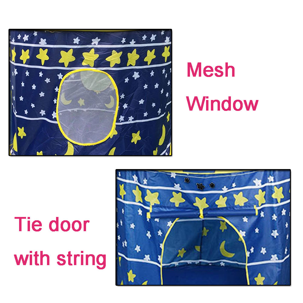 CPT7131 Blue color with yellow Star Moon portable and easy folding high quality cheap price use for indoor outdoor castle play tent