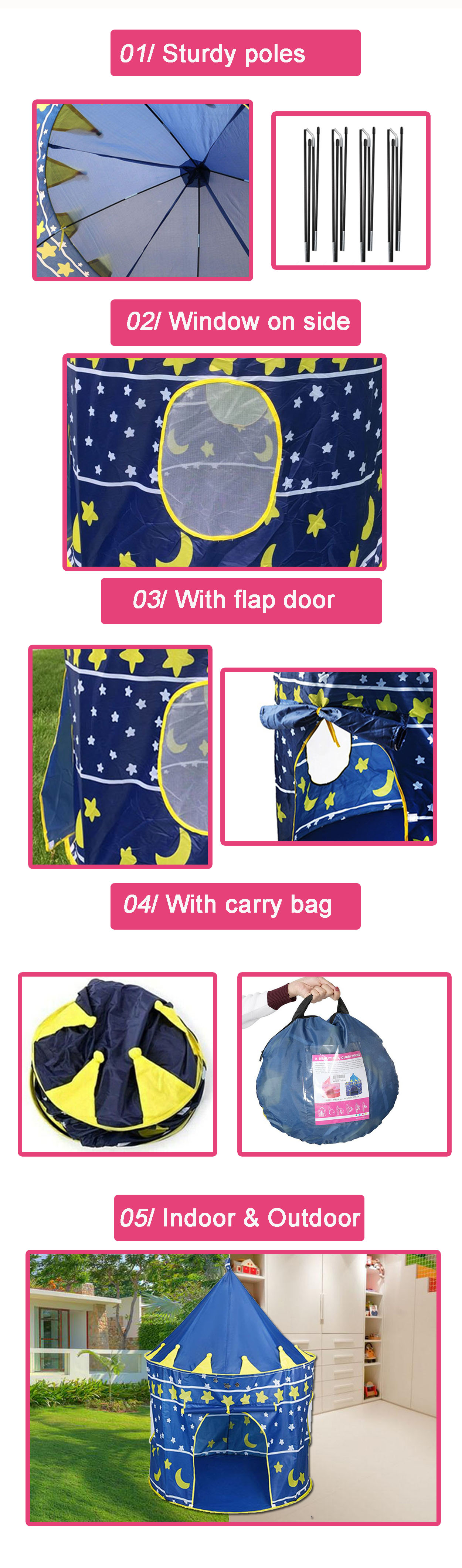 blue castle play tent