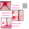 Pink Kids Princess Castle Tent With Star And Mesh Door