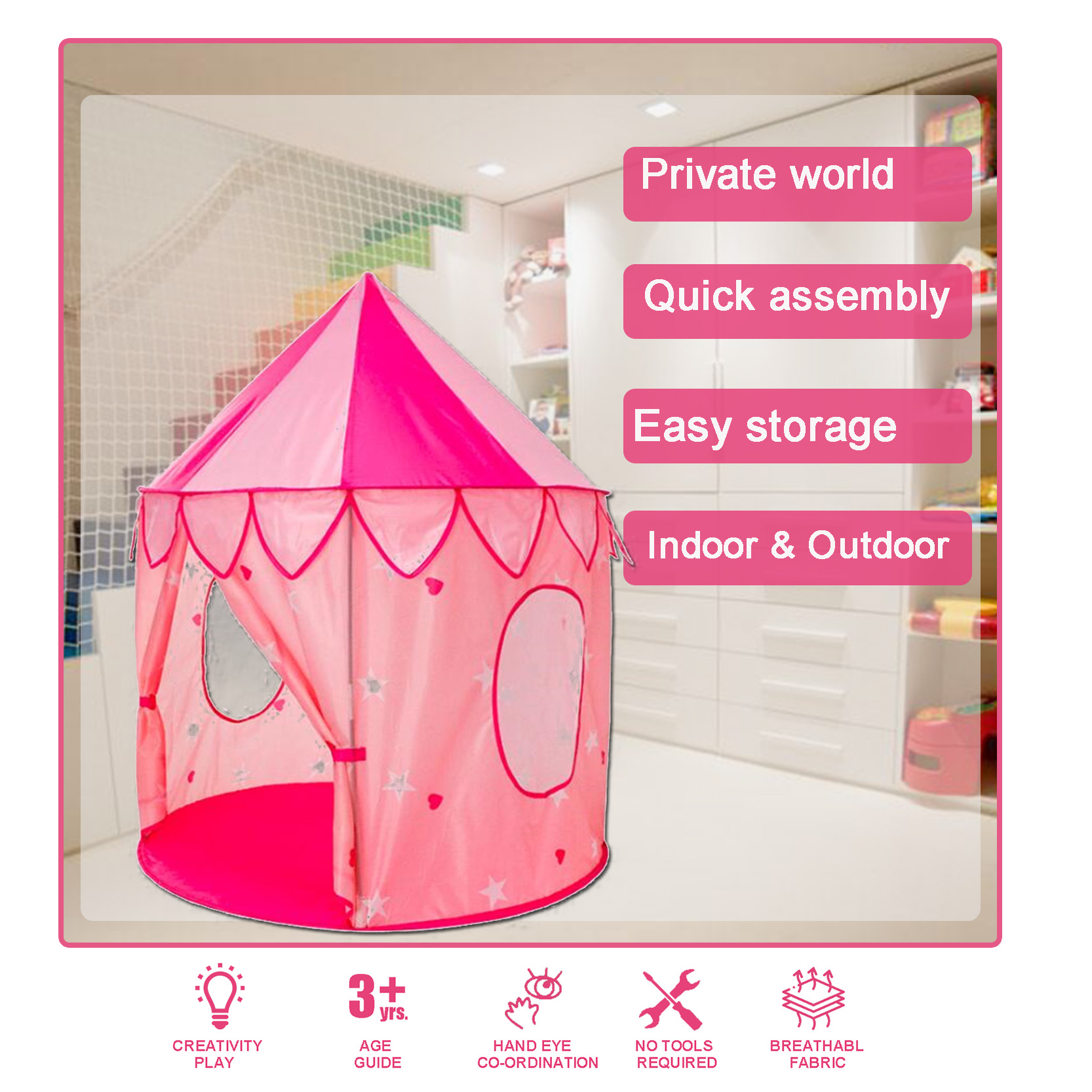 pink castle tent