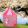 Pop Up Pink Kids Castle Play Tent Fiberglass Poles With Carry Bag Indoor Outdoor