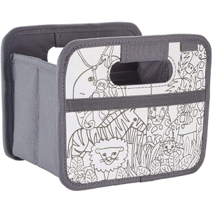 Jungle Theme Mini Foldable Storage Box, Kids DIY Drawn ,Handprint Colored For Girls Boys