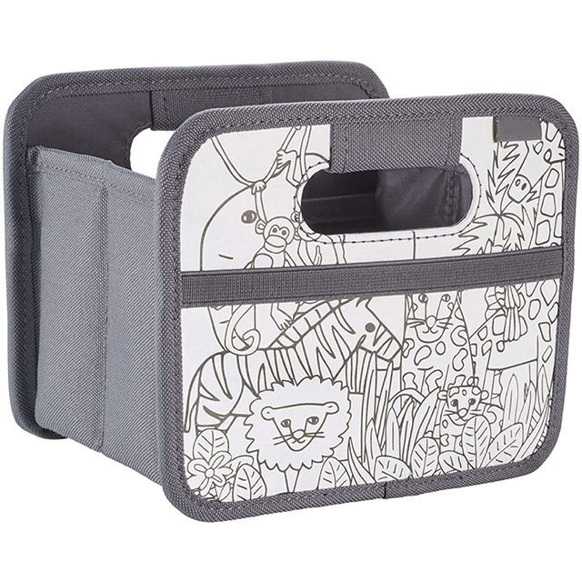 Jungle Theme Mini Foldable Storage Box, Kids DIY Drawn ,Handprint Colored For Girls Boys
