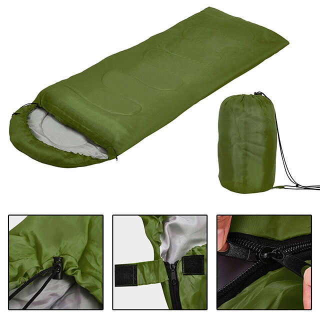 Green 4 Season Sleeping Bag Waterproof Outdoor Camping Hiking Single Zip Bag