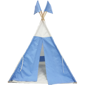 Amazon hot selling blue fabric canvas foldable kids teepee tent use for Indoor Outdoor