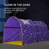Pop Up Portable Frame Purple Grow in The Dark Stars Bed Canopy Dream Kids Play Tents Privacy Playhouse Space For Boys Girls Toddlers