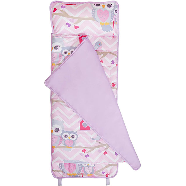 Pink Sweet Owls Sleeping Bag Magic Dreams, Carry Handle with Straps Closure, Travel Sleeping Bag For Ages 3-6 Years
