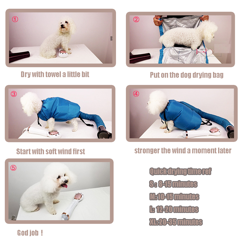 Pet Drying Coat Animal Hair Fast Drying Coat 360° Evenly Blow Dry Suitable for Dogs and Cats After Bath