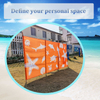 New Orange Fishes Beach Windbreak Fabric Material With Wooden Poles