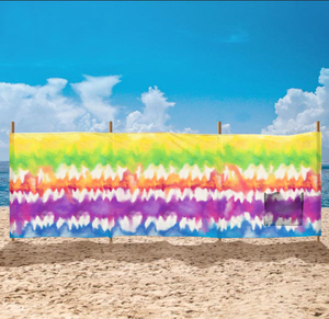 Rainbow Striped Garden Camping Windbreak 4 to 10 Pole Beach Sun Shade Holiday Stripe