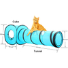 Blue Color 2 in 1 Cat Toys Cat Tunnel and Cat Cube Pop Up Collapsible Indoor Outdoor Toys