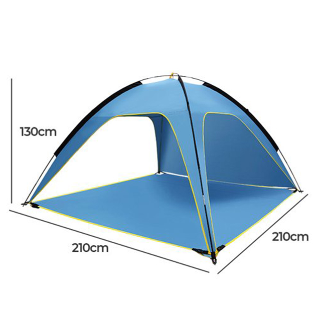 Double Pole Large Outdoor Beach Tent Sun Shelter Sunshade Pop up Tent Triangle Tent Shelter 3-4 persons Sun Protection