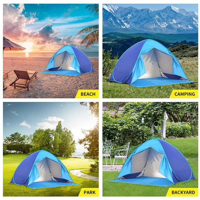 2021 Anti Ultraviolet outdoor popup beach tent Camping Tents 2-3 Person Hiking Portable Shelter