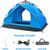 Light Weight Easy Setup Pop Up Blue Camping Tents for 4 Person ,Water Resistance,Windproof