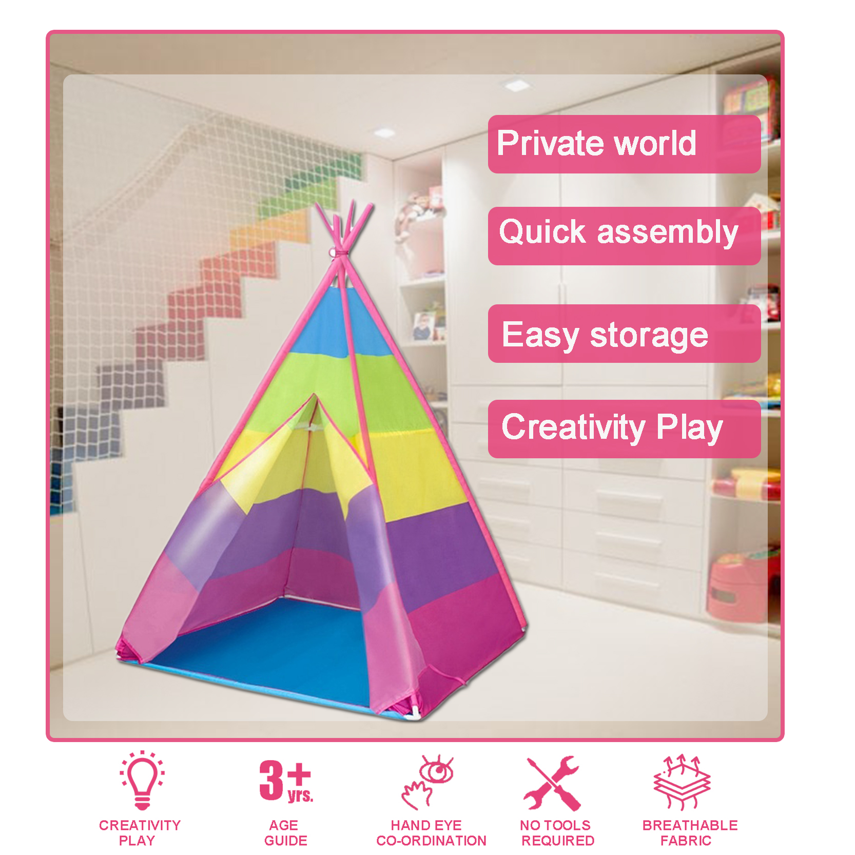 kids play teepee tent