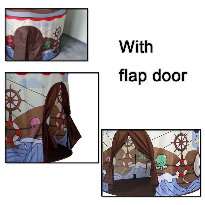 Pirate Ship Theme Easy Folding Pop Up Kids Castle Play Tent Use For Indoor and Outdoor
