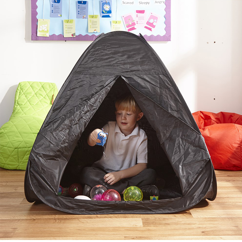 Black Children's Kids Dark Den Tent Playhouse Popup Tents For Quiet ...