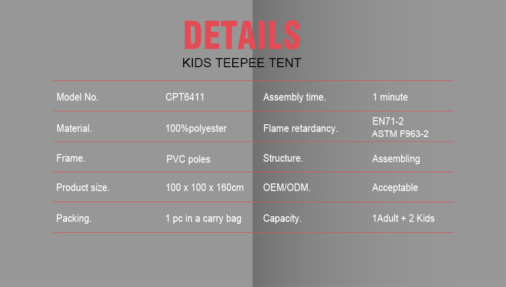 grey teepee for kids