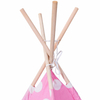Pink with white dot Hot sale high quality cotton canvas Indian teepee tent kids for indoor toy tents 