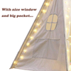 White Kids Play Teepee Tent For Girls boys toddlers With Star Lighting