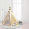 White Kids Play Teepee Tent For Girls boys toddlers With Star Lighting