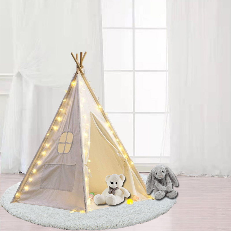 white lighted kids teepee 