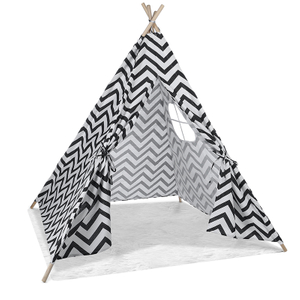 XP-TP060 Black chevron kids indian teepee tent , easy folding protable play house for Indoor Outdoor,with carriy case