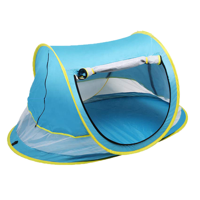 Pop Up Blue Foldable Baby Peapod Beach Tent Travel Bed UPF 50 Sun Shelters 