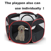 6 Panels Portable Pet Playpen Tent Dog Cat Kennel Crate Cage Enclosure With Tunnel