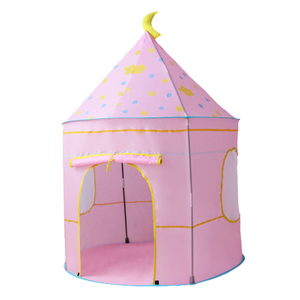Sweet Pink Kids Girls Castle Tent Play House With Star Moon Design