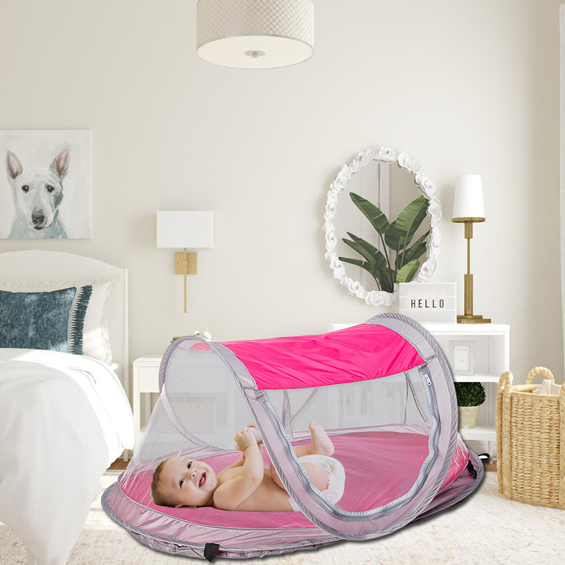 Pink Baby Beach Tent Foldable Portable Kids Travel Bed