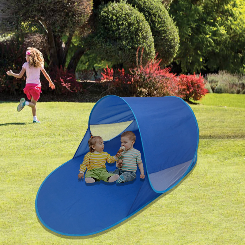 Blue Portable Easy Set-up Beach Tent Automatic Pop Up Instant Beach Shade 