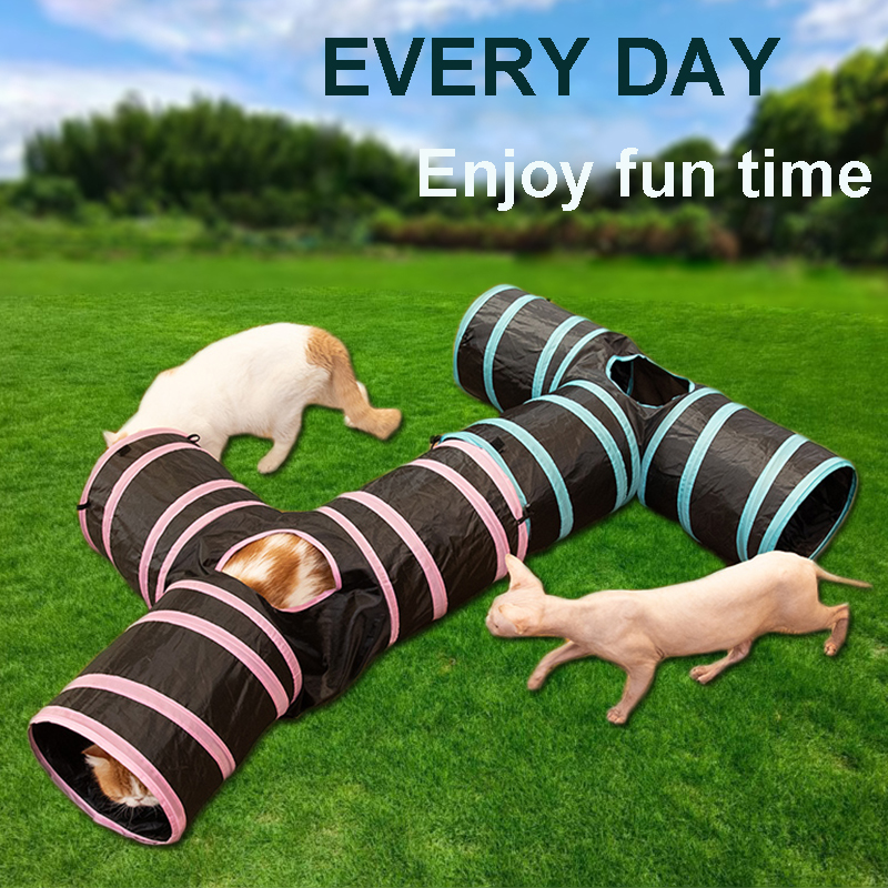 3-Way Pet Cat Tunnel ,Easy Travel and Storage Collapsible Interactive Durable Portable Tear-Resistant Toy Tent For Cat Pet small animal