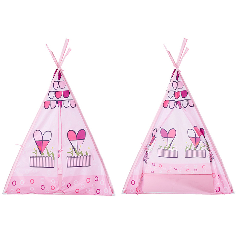 Sweet pink flower wigwam girl teepee house for playing game portable foldable use Indoor Outdoor Home backyard waterproof