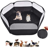 Black Portable Small Animal Cage, Pet Playpen Play Tent For Indoor/Outdoor, Bedding Fence Pen