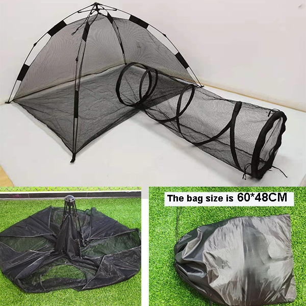 Outdoor Mesh cloth portable pet playpen Outside Cat Enclosure with tent tunnel, playhouse for cat small animals
